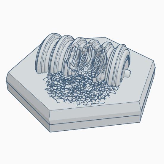 Sci-Fi Ruined Fusion Generator Hex Map Scale HMSSFR021