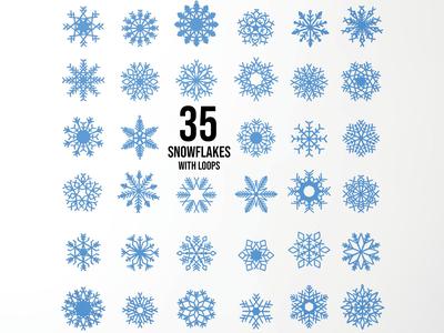 35 SNOWFLAKES PACK - CHRISTMAS DECORATION
