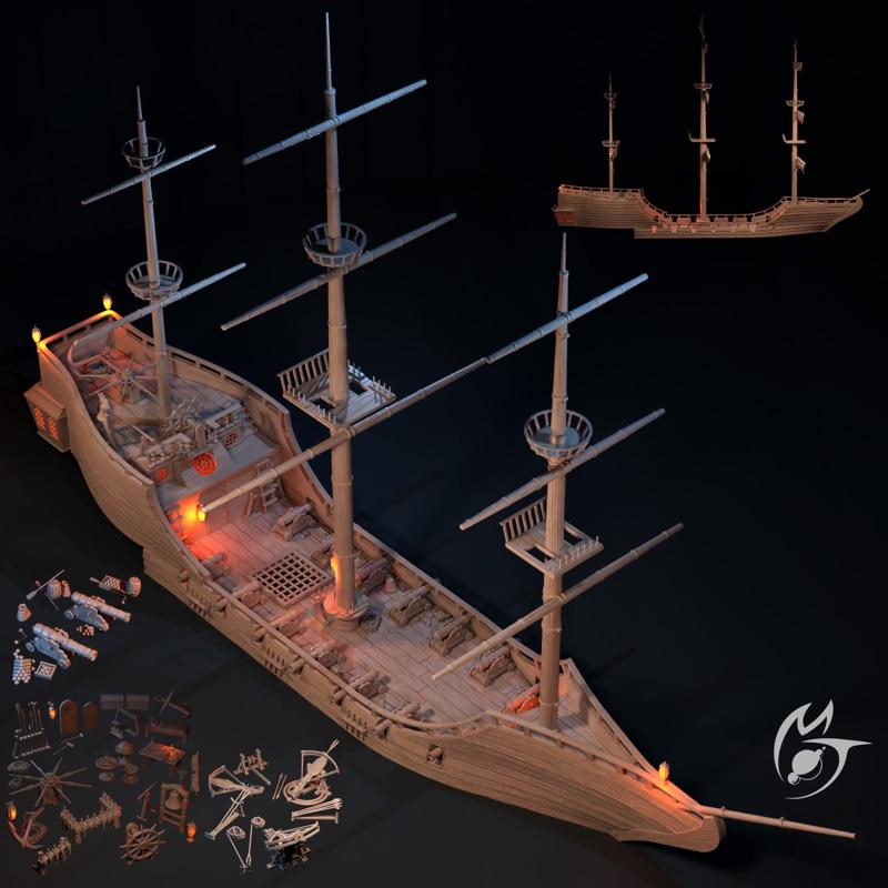 Ship Main Deck Bundle - Modular OpenLOCK terrain