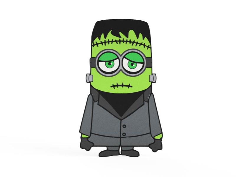 Minion Frankenstein Monster Halloween Wall Art