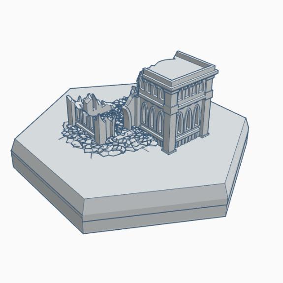Gothic Ruined Building 9 Hex Map Scale HMSGR009