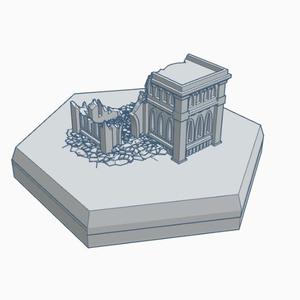 Gothic Ruined Building 9 Hex Map Scale HMSGR009