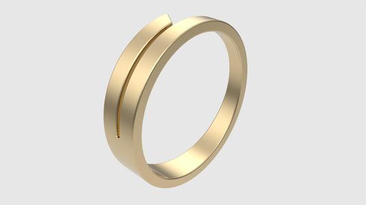 Modern Split-Band Ring 3D print