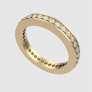 Flush-Set Simple Eternity Wedding Ring 3D print