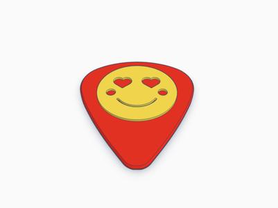 Heart Dimples Emoji Guitar Pick