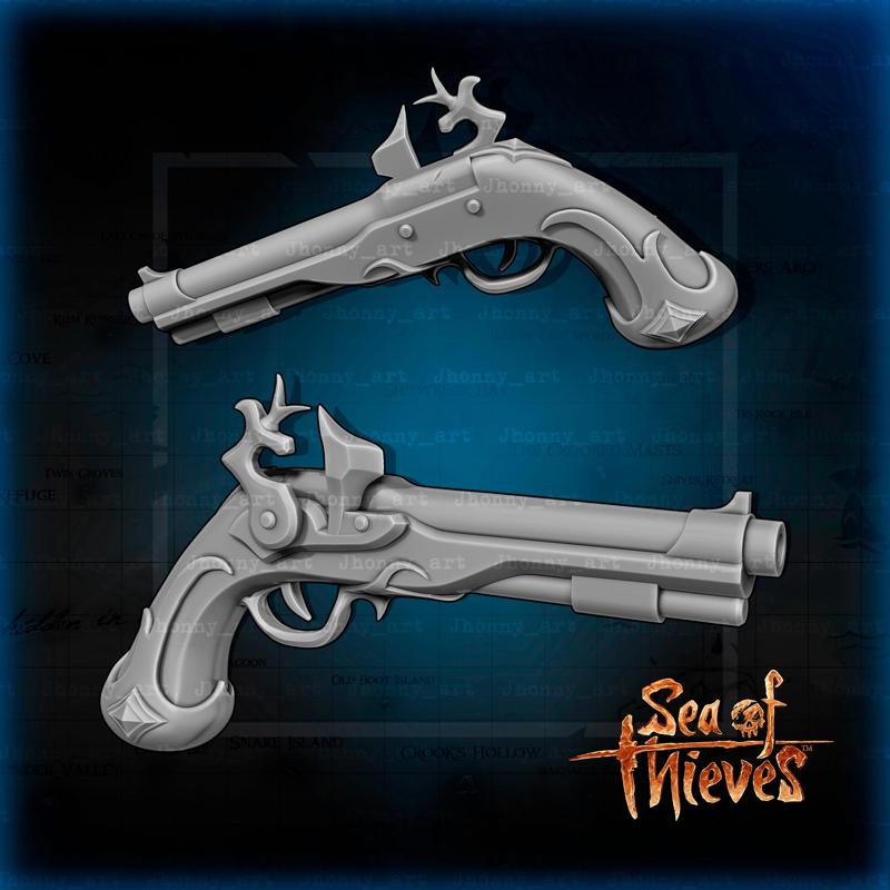 Ebon Flintlock Pistol Sea of Thieves