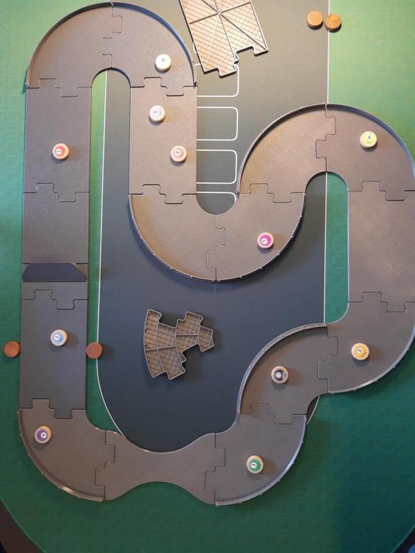 Race Track for Flicking Disks