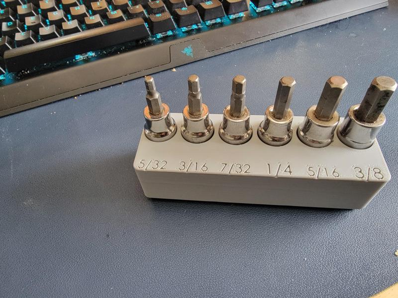 5/32 to 3/8 allen head socket holder husky gridfinity