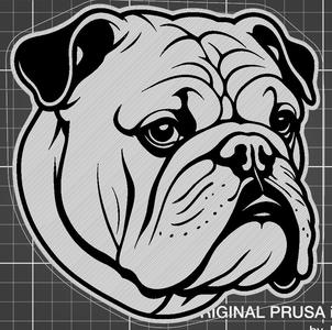 Bulldog face wall decor
