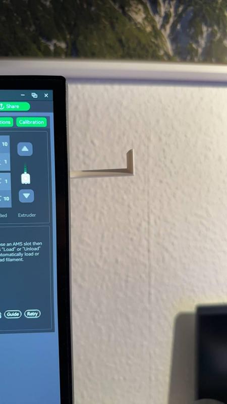 Simple Headset Hanger behind Monitor