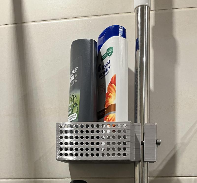 Shower basket mounted on pipe 2 sizes