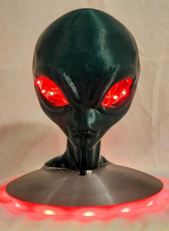 Alien with UFO Base & LEDs