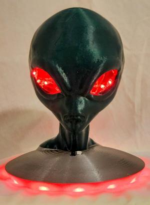 Alien with UFO Base & LEDs