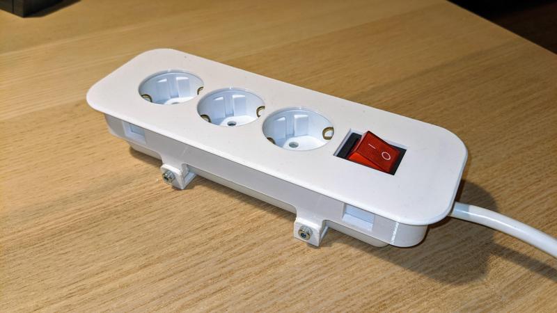 Built-in power strip for table or wall