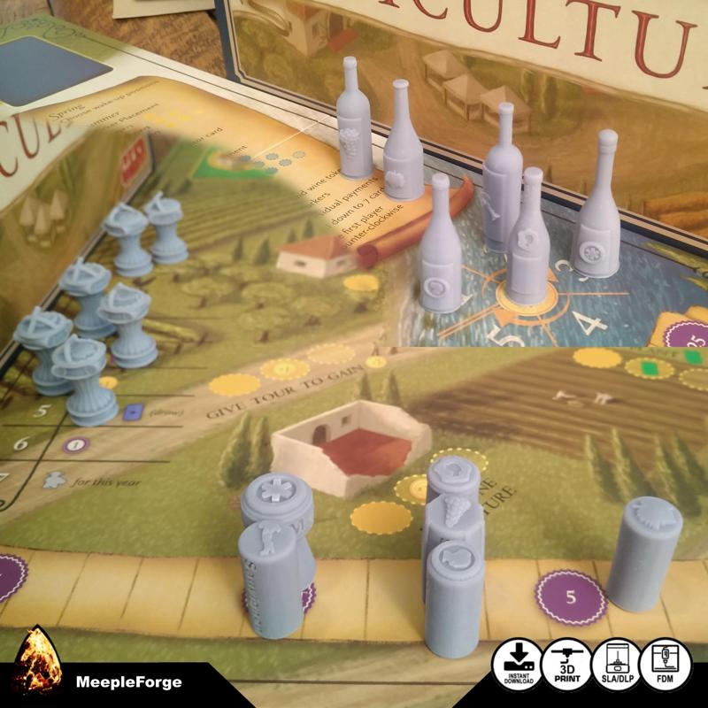 Viticulture Essential Edition Upgraded Player Tokens