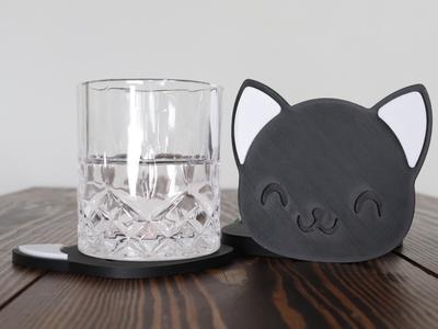 Cute Cat Head Coasters