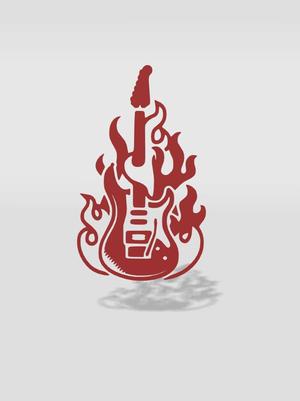 wall decor flame electric guitar
