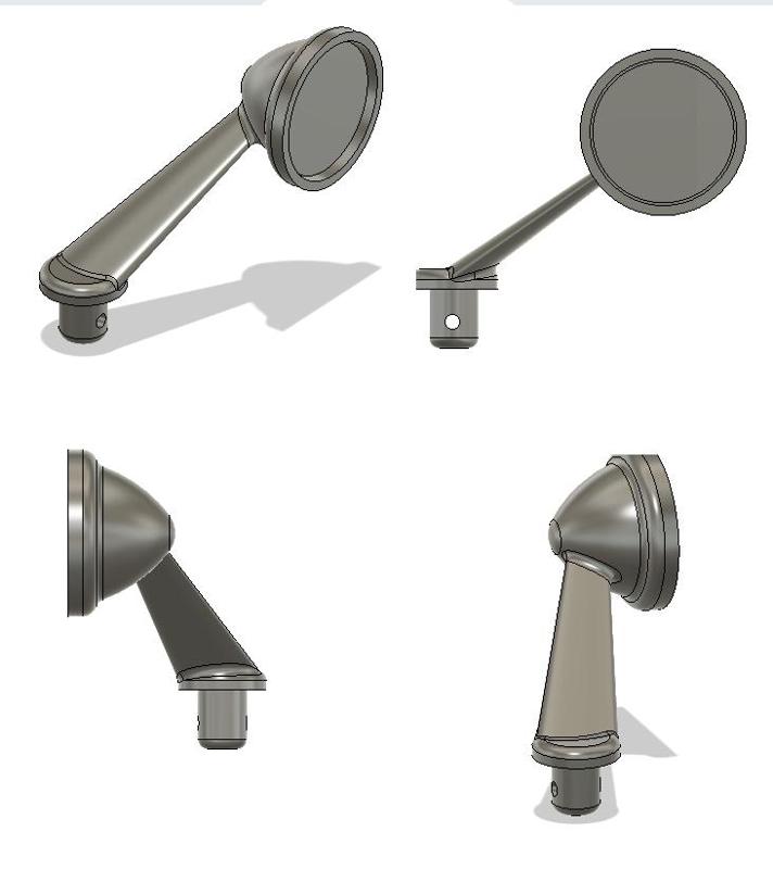 old classic rear mirror car 1/10