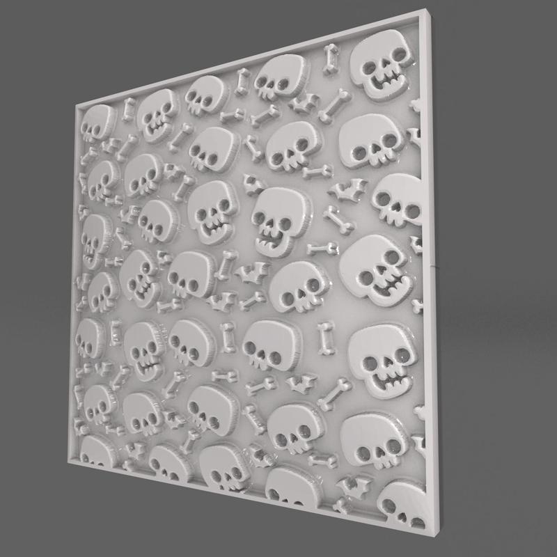 Skull 3D WALL PANEL 3DWPRAJ103