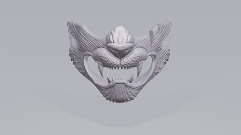 Tiger Style Oni Mask Design No.02