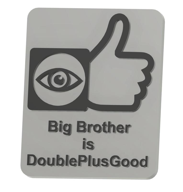 Big Brother is DoublePlusGood Plate (parametric)