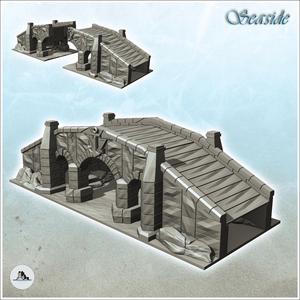 Stone bridge with triple arches (5) - Pirate Jungle Island Beach Piracy Caribbean Medieval Skull Renaissance