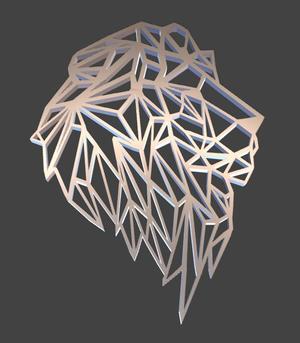 Low Poly 2D Wall Art majestic lion