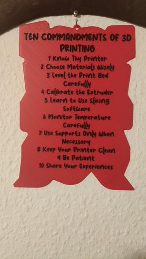 10 commandments of 3d printing