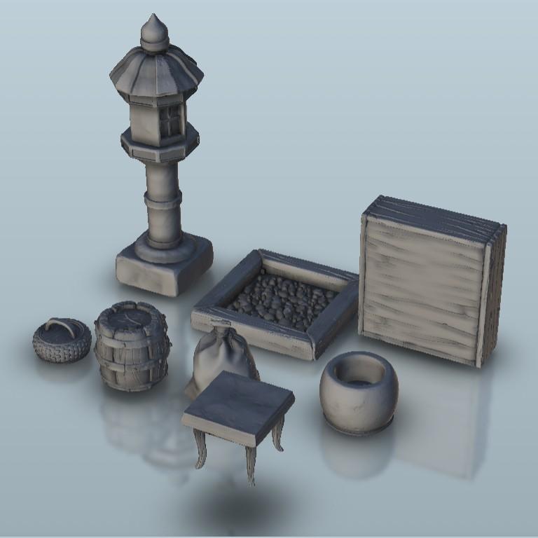 Set of oriental interior (3) - scenery terrain wargame Oriental
