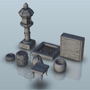 Set of oriental interior (3) - scenery terrain wargame Oriental