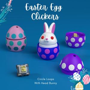 Easter Egg  Clickers - Circle Loops with White Head Bunny