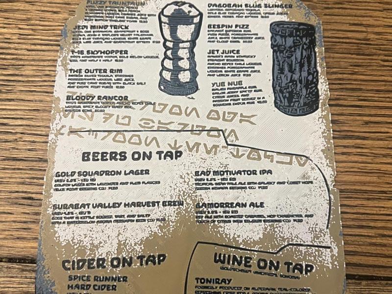 OGA Cantina menu back 