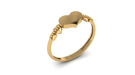 Elegant Engagement Heart Gold Ring
