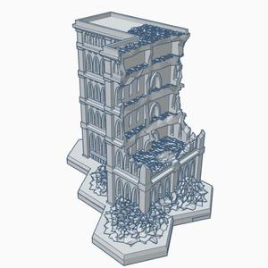 Gothic Ruined Building 20 with Hex Base GRHB020