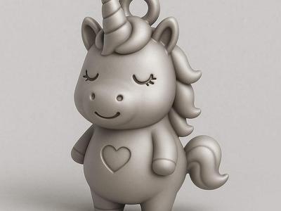 Unicorn necklace with heart