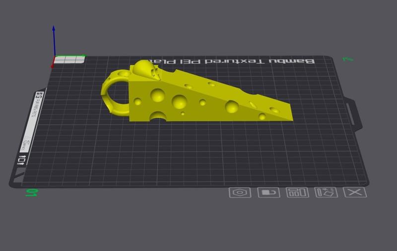 Cheese wedge door-stop with a handle