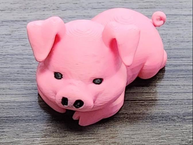 Cute Farm Animal Pig Laying Down Desk Work Home