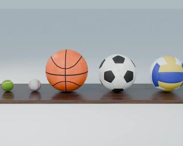 Sport balls, whole balls and half balls included