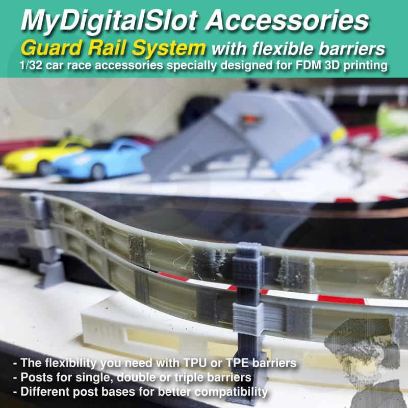 MyDigitalSlot GuardRails, 3D printed DIY accessories for your 1/32 Slot Car Racing Game