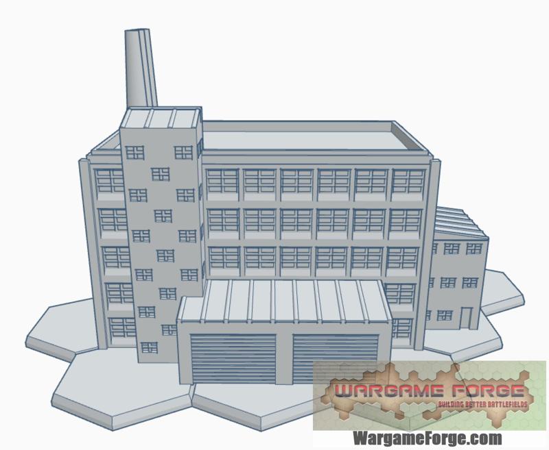 Modern Building 8 with Hex Base: Factory MHB008