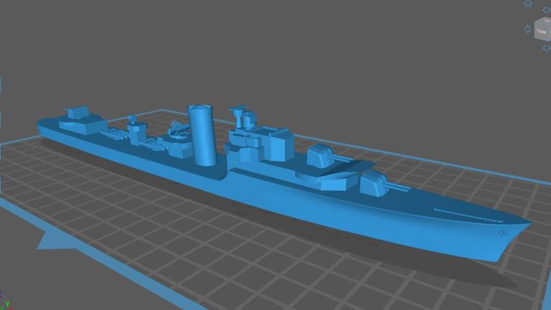 WW2 British Destroyer Waterline Model