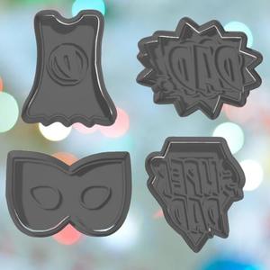 Fathers Day Super Dad Cookie Cutter Set