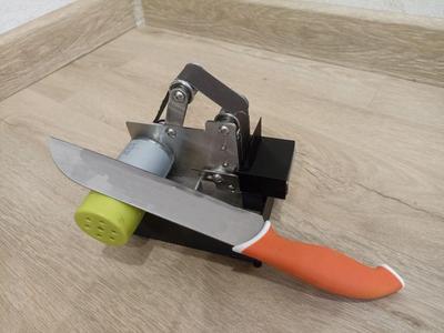 Knife sharpening guide for mini belt grinder