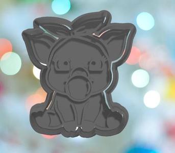 Cute Piggy Blowing A Bubble Cookie Cutter