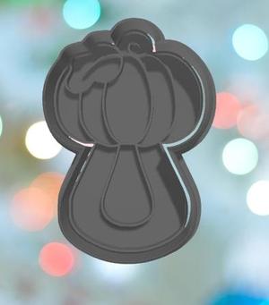 Baby Shower Pumpkin Rattle Cookie Cutter