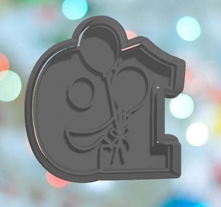 Balloon Number 19 Cookie Cutter