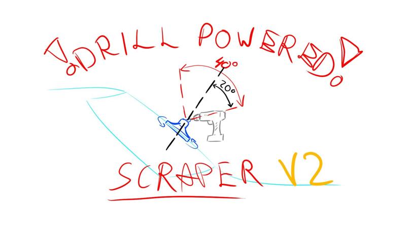 Drill Powered Scraper Machine V2 with CV Joint