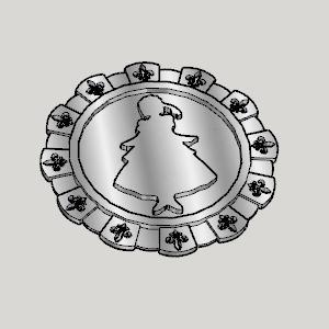 Classic Maid Silhouette Coaster (Ruffle & Royal Lily)