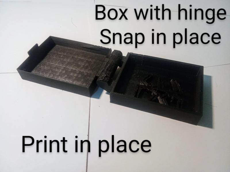 Box with hinge - Snap in place,Print in place
