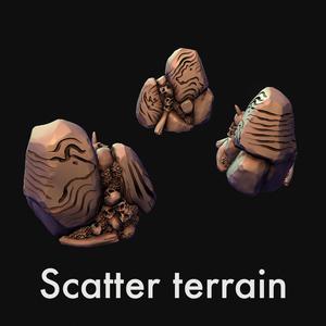 Scatter stone, terrain carved